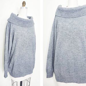Bloomchic Womens Heather Grey Oversized Turtleneck Knit Sweater 18-20 NWT